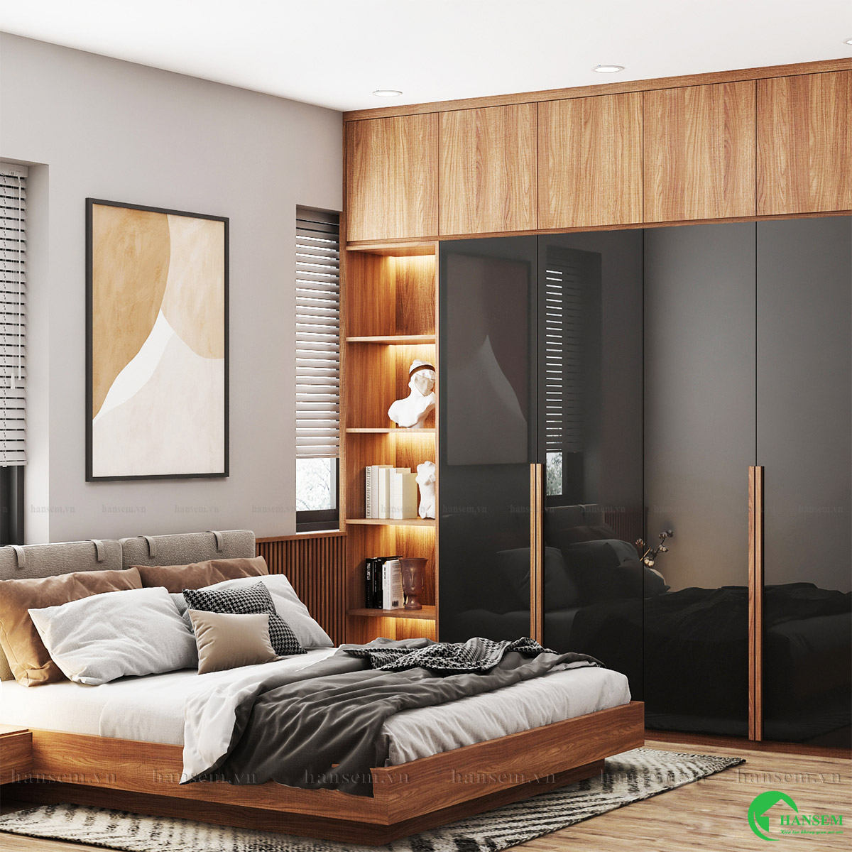 thiết kế nội thất phòng ngủ cho khách nhà chị hương tại vincom hà tĩnh